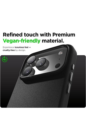 m.tk moveteck iPhone 17 Pro Case Leather Magsafe Leather Liquid Cover Velvet Inside with Sensitive Button Hard Silicone