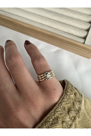 ringbox Green Stone Pinky Finger Ring