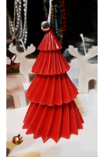 ArtINA esmaraldchic Christmas tree scented candle with bell, handmade gifts with cinnamon and apple aroma