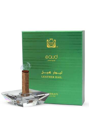 Surrati Bukhoor Ai Oudh Leather Cardamom 16 pieces with incense burner