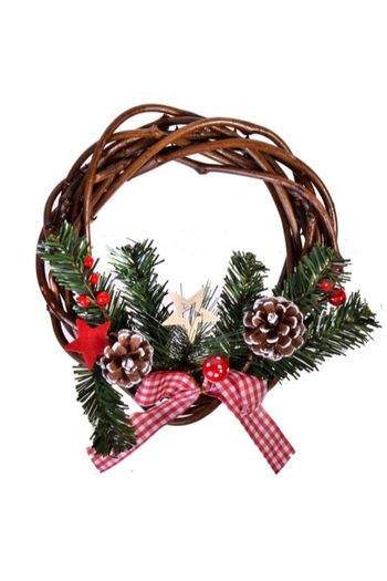 OEM Artificial wreath, diameter 22 cm, Christmas decoration, snowy look