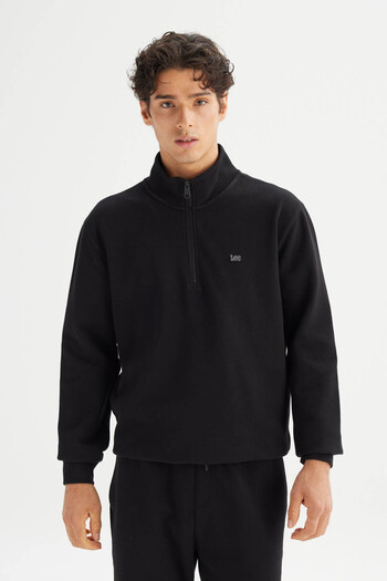 Lee Men's Pike Interlock Half Zip Sweatshirt Black
