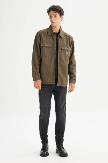 Lee 100% Cotton Regular Fit Workwear Khaki Men's Jacket Ld542302900