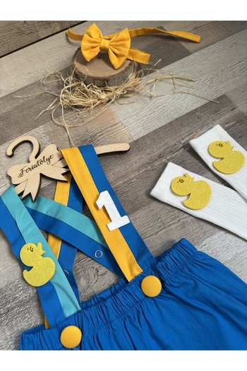 Feriatolye Civciv Concept Baby Boy 1 Year Old Salopet Birthday Outfit