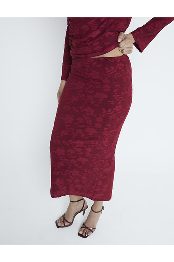 River Island River Island midi skirt, cherry red