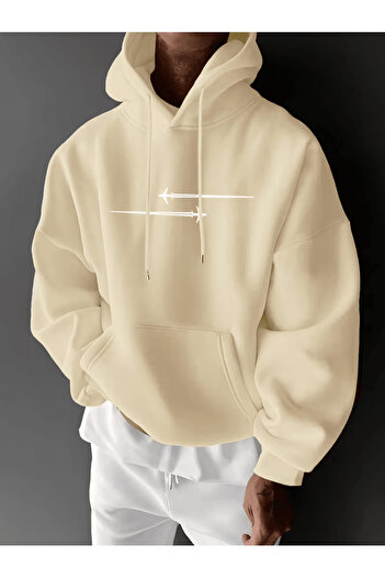 LAVİTTA Men's Minimalist Sword Pattern Hoodie