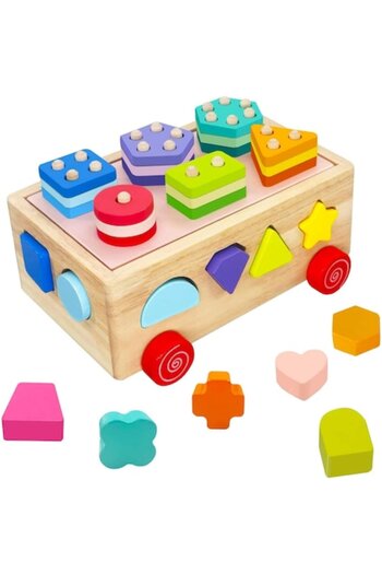 OEM Educational Montessori Toy for Children - 30 PCS - Wooden Shape Sorting Stacking Learning Toys - Ide