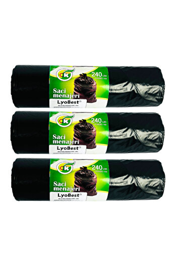 LYOBEST Set of 30 garbage / waste bags, for Europubela, capacity 240L, 10 pcs/roll, black, resistant