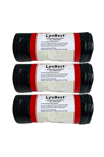 LYOBEST Set 30 Garbage / Garbage Bags, Horeca, Capacity 60L, 10 pcs/roll, Colour Black, Heavy Duty
