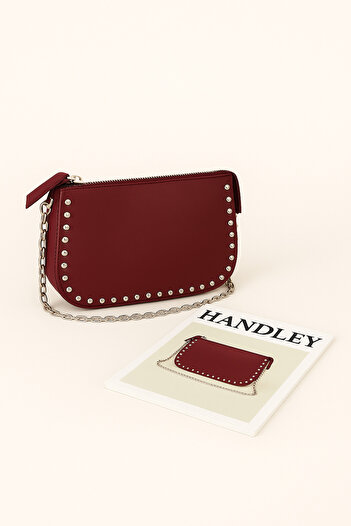 Handley Shoulder Bag with Chain Strap and Stone Detail