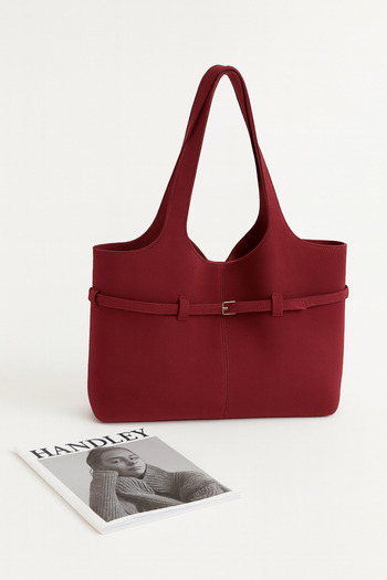 Handley Luxury Suede Shoulder Bag with Puppy – Stylish Design with Double Handles