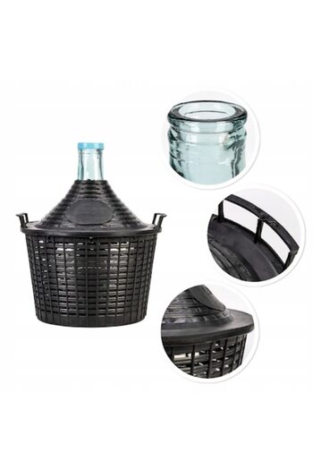 OEM Damigeana ACS in cos de plastic Negru 10L