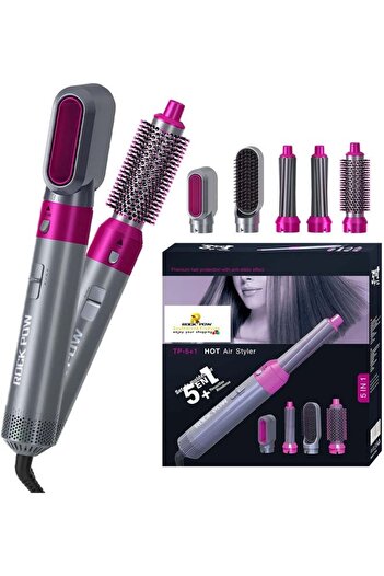 ROCK POW 5 in 1 One Step Hair Dryer Styler Grey/Pink