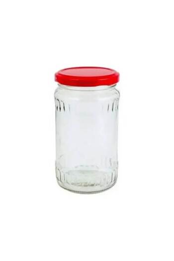 OEM Set 24 Glass Jars 370ml with Colored Lids