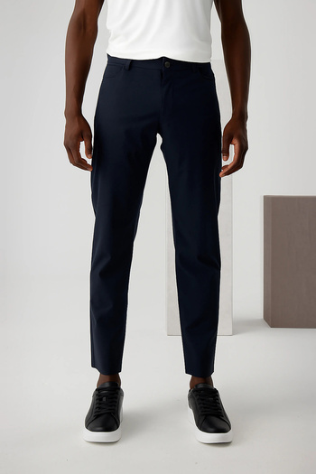 Isaora Regular Fit Normal Waist Straight Leg Trousers Men's Pants Isr5904 Navy