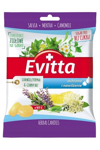Other EVITTA THROAT CANDY Herbal Sage + Lemon & Elderberry 60 g