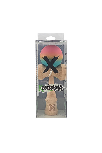 Berbis Kendama X Original Rubber Grip - Professional - Wooden Toy, 18 cm, Pink-Yellow-Blue