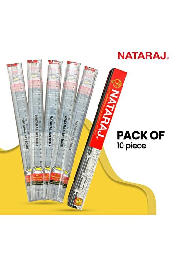Nataraj Natraj Shatter Proof Ruler - 30 cm - ScaleShatter Proof - 30 cm. (1 Crtn 40 Pkts)