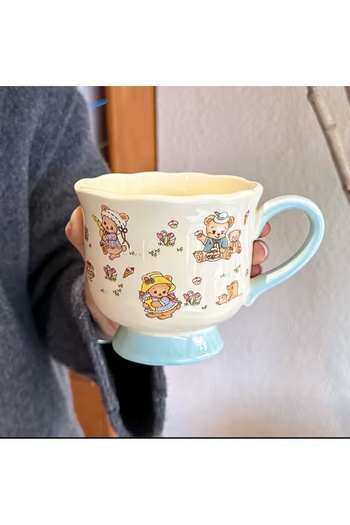 Generic Cute cartoon rabbit patterned mug with spoon