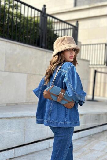 Pasaklı Giyim Women's Jean Jacket Coat-Thick Denim-Pockets-Loose-Fit-Kt002481
