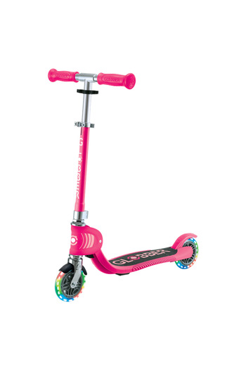 Globber Flow Foldable Junior Lights Adjustable Kids Scooter – Compact 2 Wheel Ride On with LED Wheels –