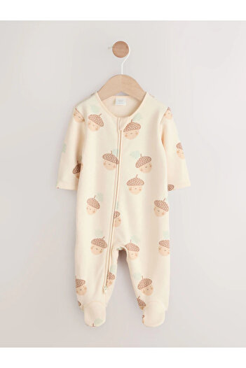 Next Baby 100% Organic Cotton Oak Palamutu Patterned Cream Fleece Sleeping Bag Alyan3420