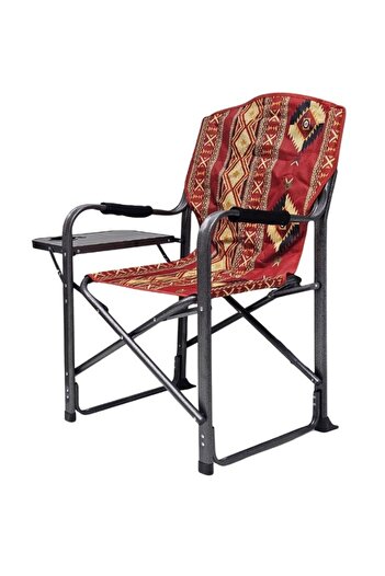 smart home Folding camping chair set consisting of two chairs - Chair with armrests & a side table, 50x55x85cm
