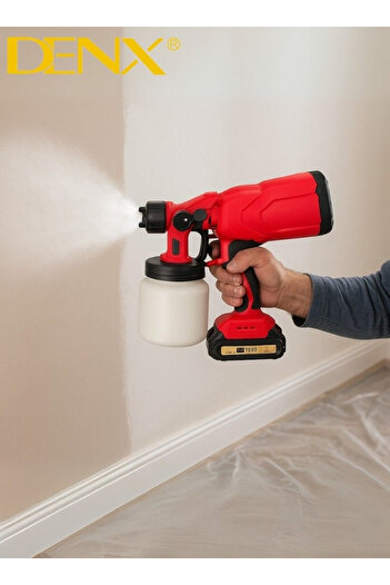 Denx Electric paint gun with detachable tank, lightweight design, easy to spray and clean