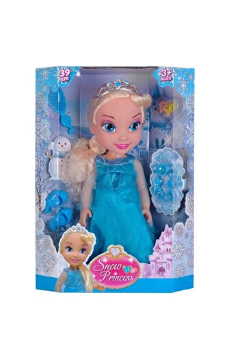 ANTBRO Snow Princess Doll Antbro® with Turquoise Dress, Shoes, Crown, Jewelry and Hair Brush, 39 cm