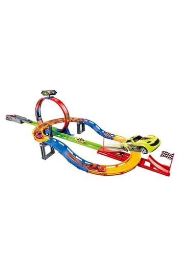 ANTBRO ® Launch Track with 360° Rotating Path and Jump Platform with 4 Vehicles