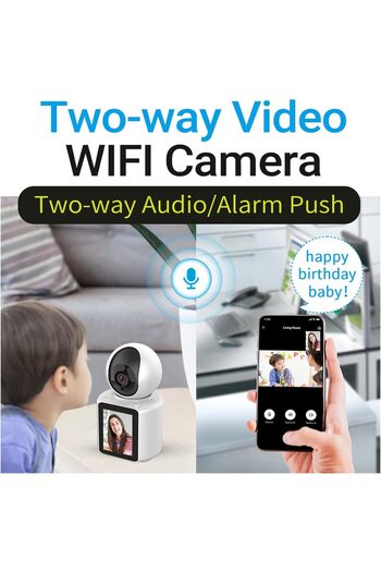 Lazmin112 2 Way Video Camera with 2.8inch IPS Screen, Wireless Security Camera Support 2.4g Wifi, 12