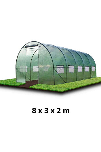 Selgot Garden Greenhouse Tunnel 8x3x2m for Vegetables, Green