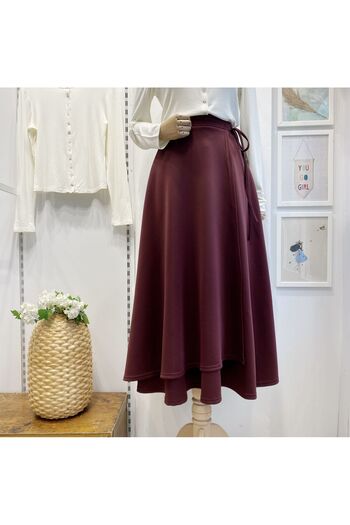 Faya Boutique Envelope Model Bordo Scuba Skirt