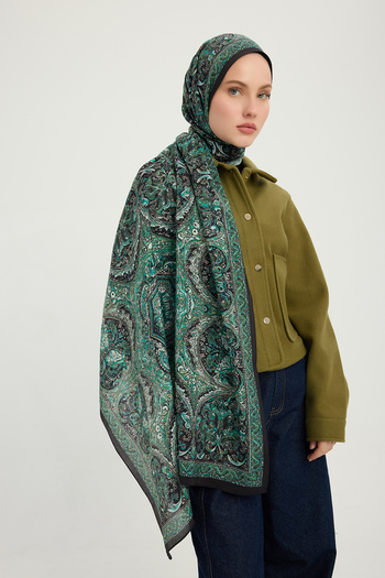 Schaless Eternal Palaces - Emerald - Vierra Patterned Viscose Shawl - 70X190 cm