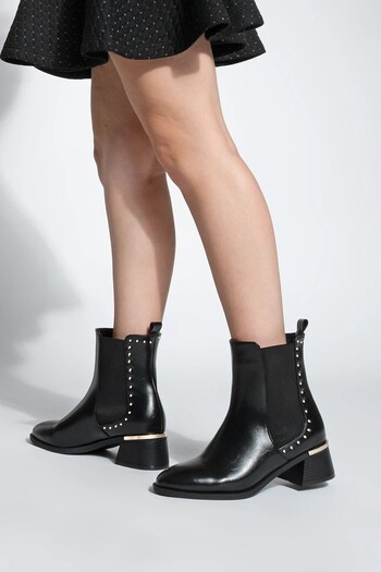 akerler Women's Zimbali Black Daily Short Heel Boots Yuj7911