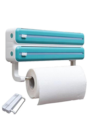 OEM Cling film and aluminum foil dispenser with precision cutter, wall mount, 35 x 18.4 cm