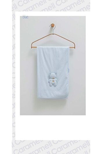 Caramell Baby Blanket Combed Cotton Soft Textured 80X90 Cute Bear Teddy Bear 1472