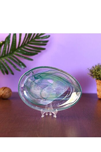 CAVO Small Oval Purple Glass Plate
