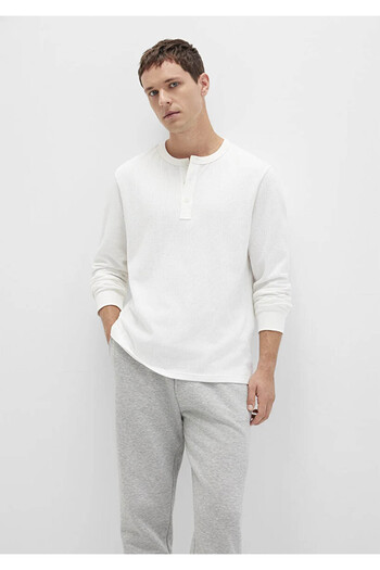 Mavi Loose Fit Ecru Men's Long Sleeve T-Shirt M0613115-70057