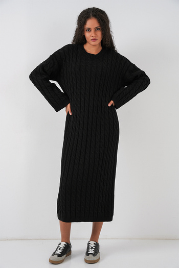 Bigdart Women's Braided Long Tiko Dress 15944 - Black