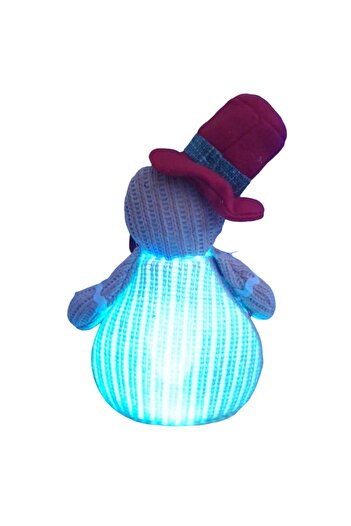 Vision XXI Snowman Decoration with Hat and Lights, Gingerbread Imitation, Vision XXI, 23cm, Textile