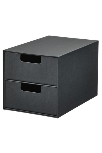 IKEA FJÄDERHARV Mini Chest with 2 Drawers, Anthracite, 16x25 cm