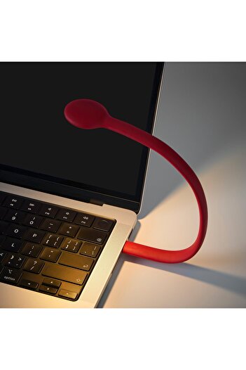 IKEA HÖSTULOTA LED USB lamp, red, 30 cm