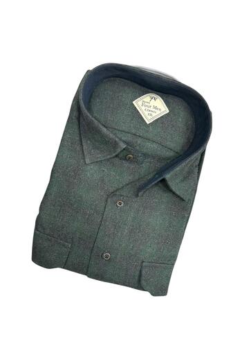 GÖMLEK GALERİSİ Classic Wide Cut Plaid Flannel Long Sleeve Men's Shirt