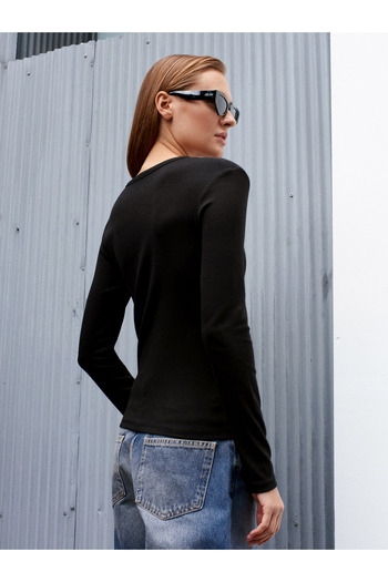 Dilvin 32024 Snap Fastener Modal Blend Top-Black