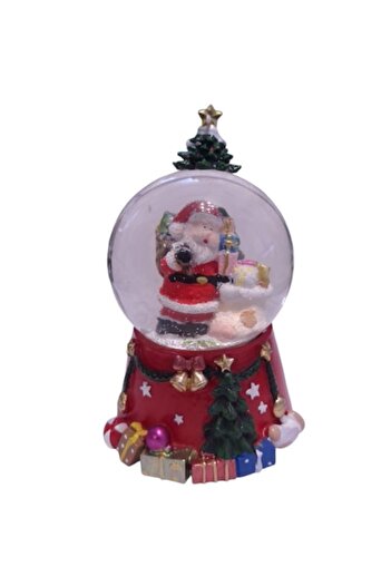 Vision XXI Small Musical Globe with Lights, Snow, and Santa Claus Red, Vision XXI, h=14cm, diam=7.5cm