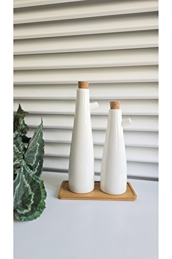 GULHANILE Pure Porcelain 2-Piece Oil Bottle Set 240Ml+300Ml