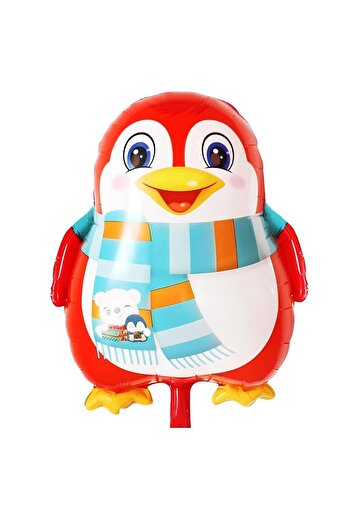 Ege Pastacılık Cute Penguin Balloon 6 Year Old Birthday Balloon Set Penguin Concept and Gold Color Number Balloon