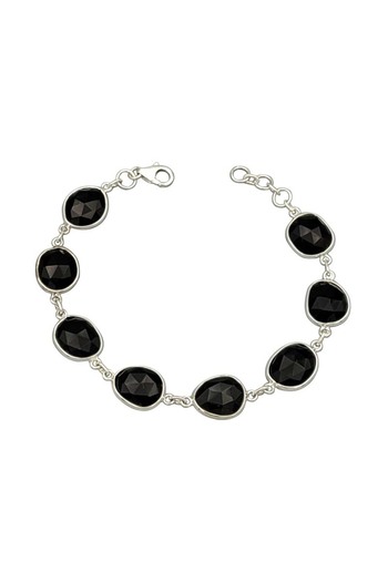 Eylül silver Silver Bracelet with Faceted Onyx