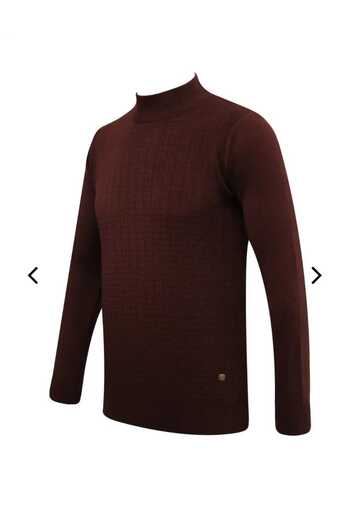 güncüoğlu Half Fisherman Self-Patterned Steel Knitted Men's Sweater